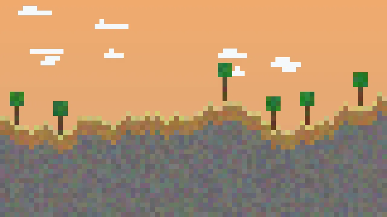 Minecraft – sa mạc lúc hoàng hôn