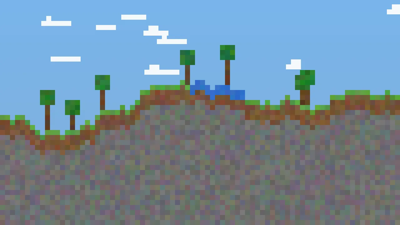 Minecraft – thế giới đồng cỏ và hồ nước
